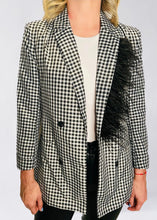 Load image into Gallery viewer, BLACK &amp; WHITE FEATHER BLAZER